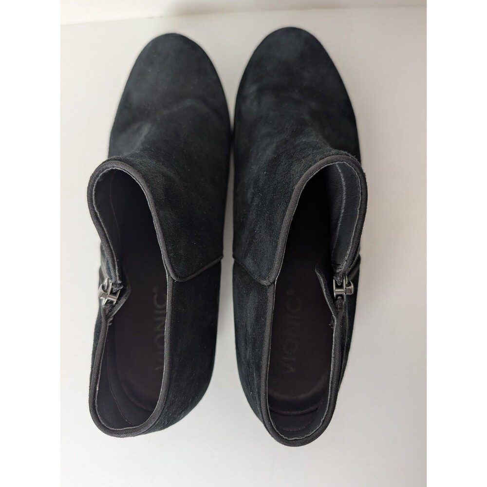 Vionic Joy Serena Ankle Boots Black Womens Size 7.5W Side Zipper Suede - Picture 11 of 11